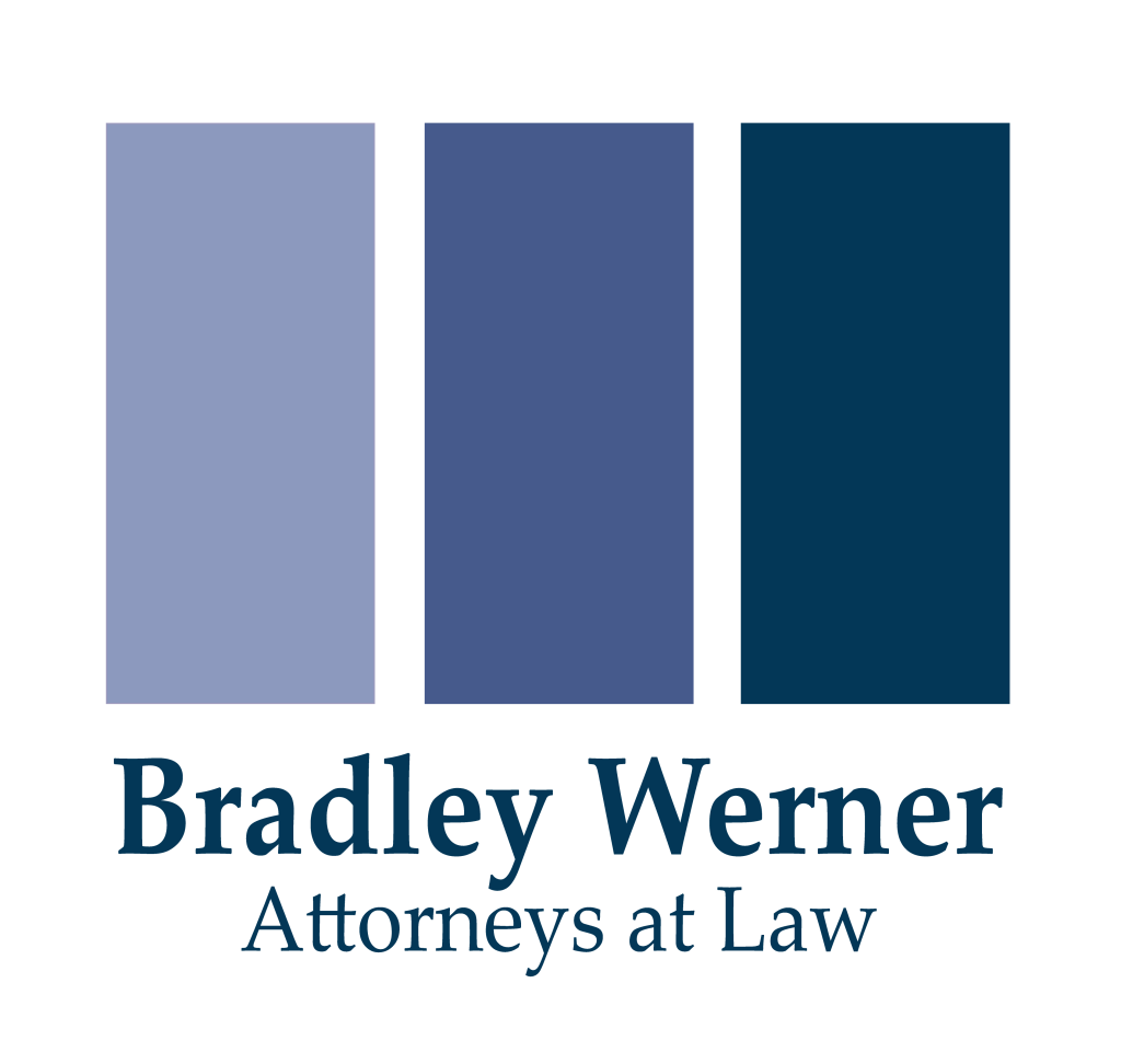Bradley Werner, LLC Logo. Three bars with different shades of blue with the firm name below.